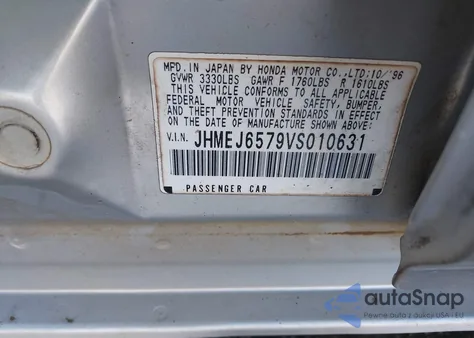 1997 Honda Civic Lx из США, поврежденный, VIN JHMEJ6579VS010631